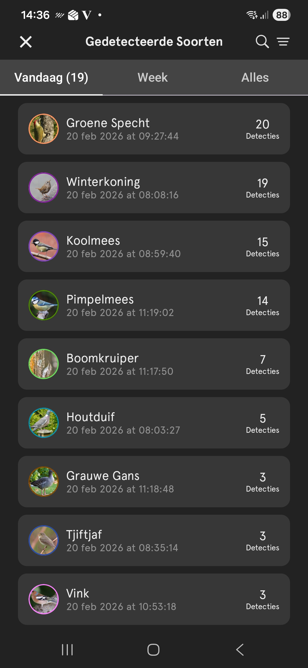 PUC app detecties van een rondje